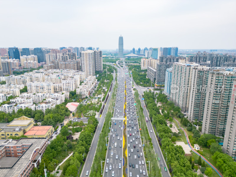 河南郑州城市风光地标建筑航拍图