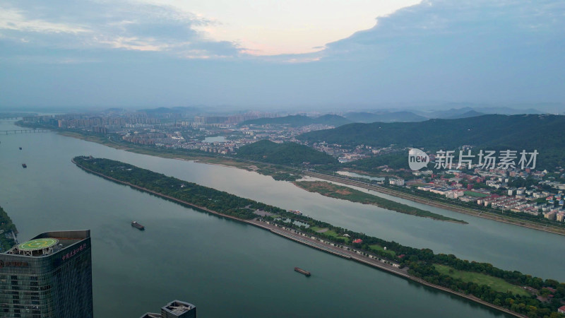 航拍湖南长沙城市大景