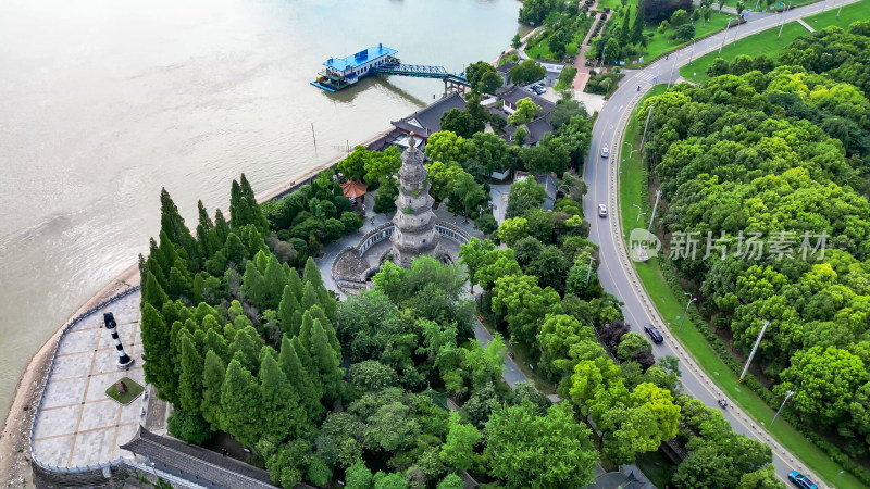 湖北荆州城市风光航拍图