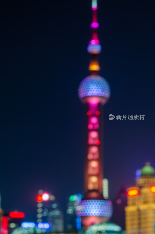 上海外滩东方明珠电视塔城市夜景