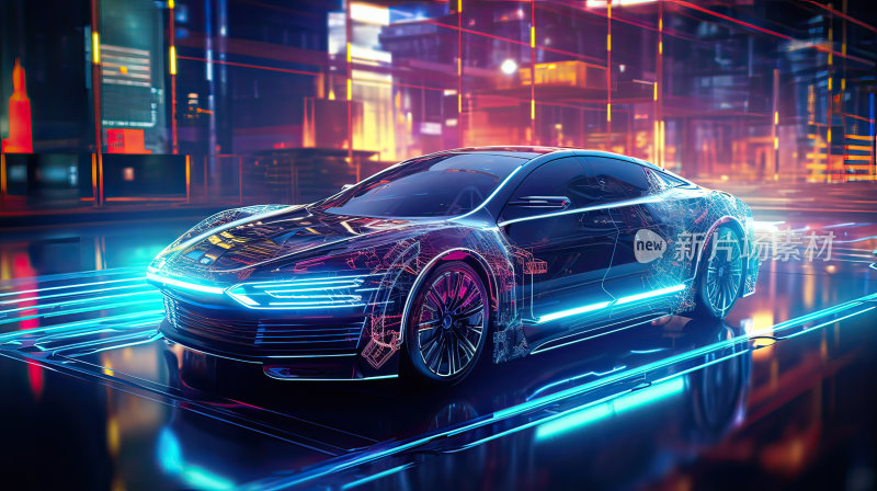 未来智能汽车与概念画面