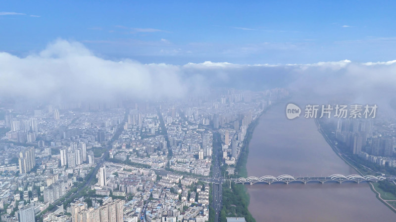 航拍四川乐山云海风光摄影图