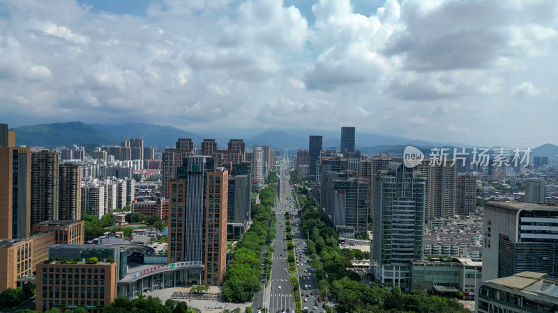 航拍福建龙岩龙岩大道