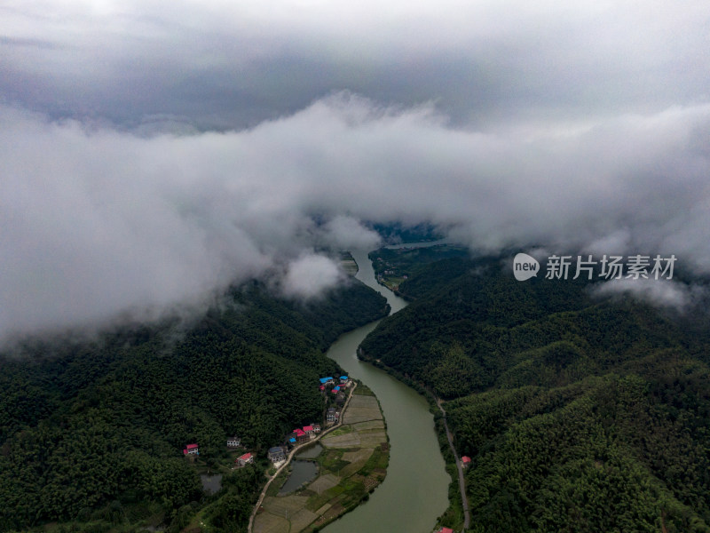 祖国壮丽山河美丽乡村航拍摄影图