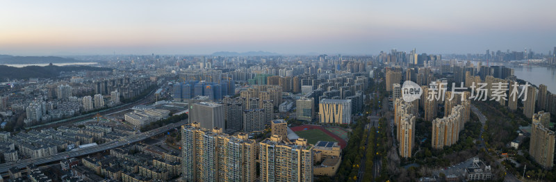 杭州上城区望江门秋石高架板块航拍