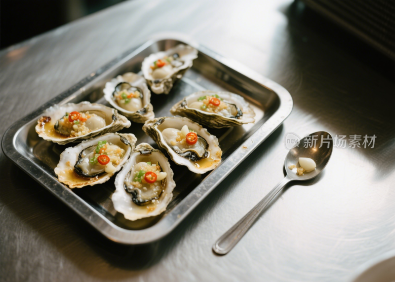生蚝烤生蚝清蒸生蚝海鲜餐饮美食