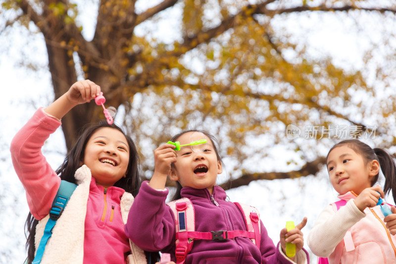 小学生在户外玩耍