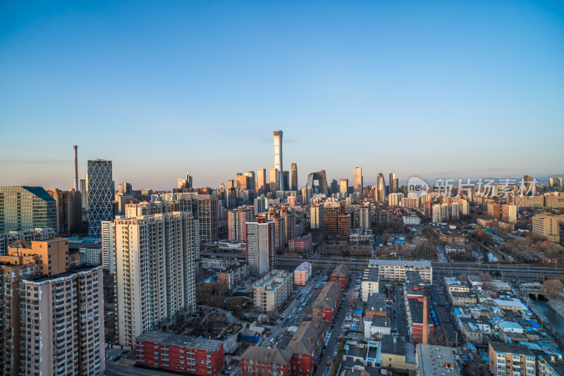 中国北京城市高空俯瞰全景