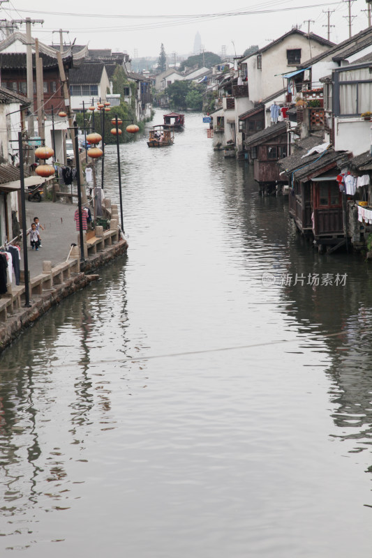 江南水乡古镇临水古建筑景观