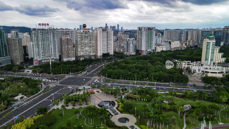 广西南宁五象新区城市建设航拍图