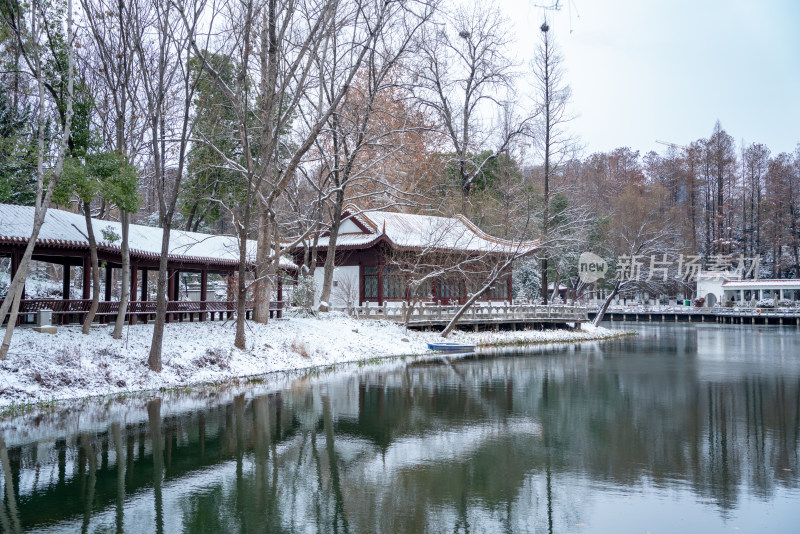 武汉冬天解放公园雪景