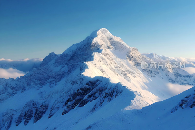 雪山风景冬天天空户外