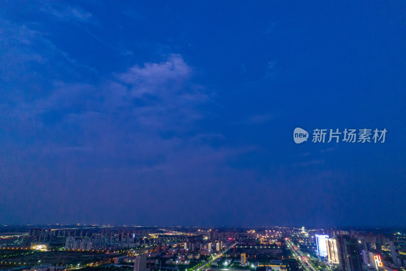 河南周口新城城市夜景灯光航拍图