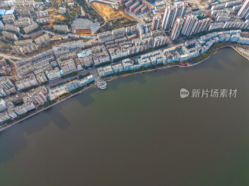 航拍云南红河州个旧市城市风光