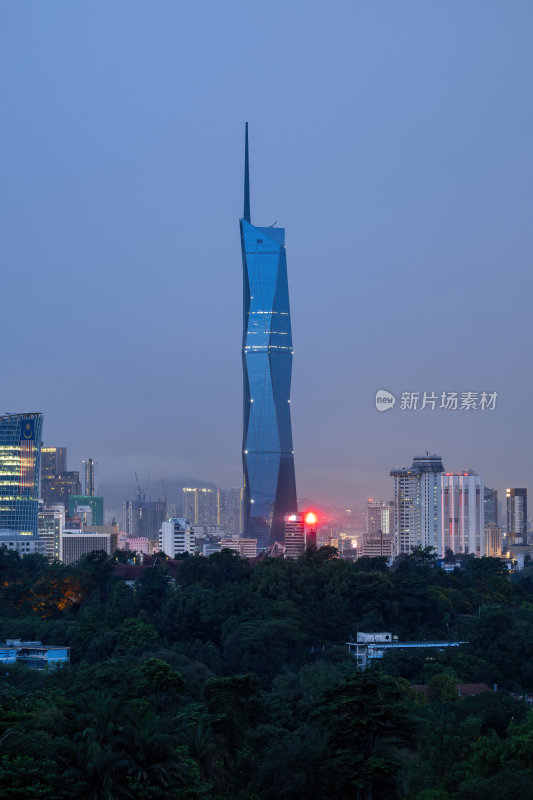 马来西亚吉隆坡莫迪卡日落夜景