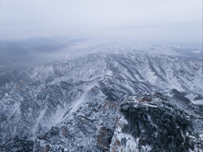 南阳老界岭冬季雪景风光