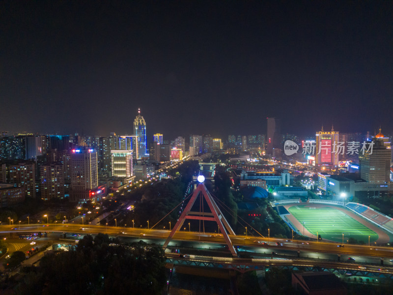 青海西宁昆仑桥夜景