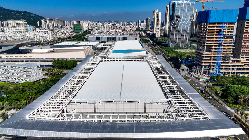 福建厦门国际会展中心海峡大剧院航拍