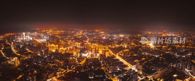 福州夜景全景图航拍