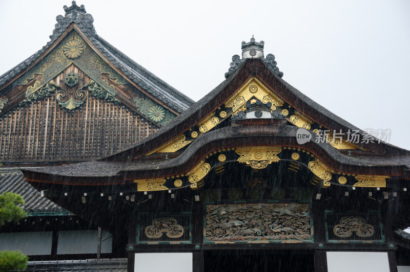 日本京都幕府遗迹二条城古建筑屋顶