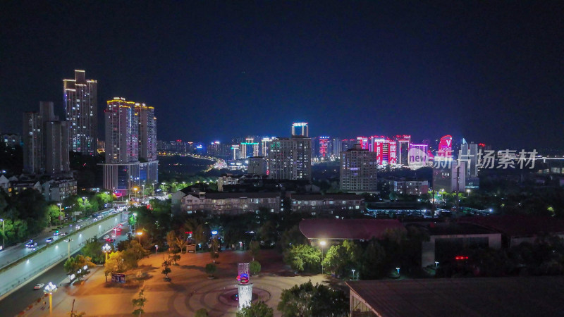 航拍四川泸州夜景摄影图