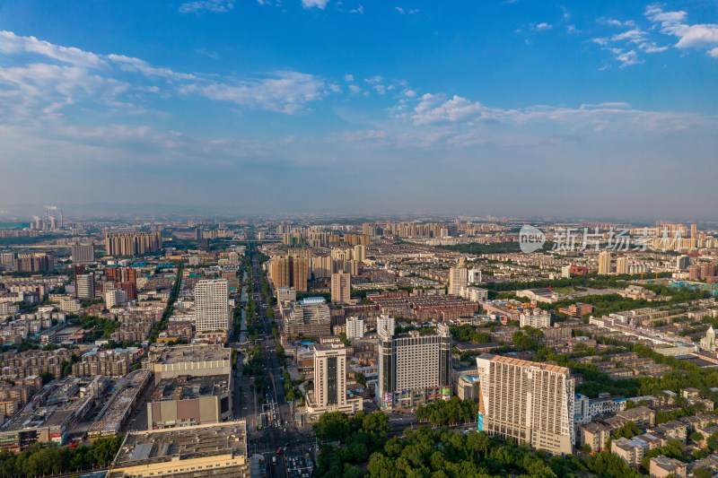 山东淄博城市风光大景航拍摄影图