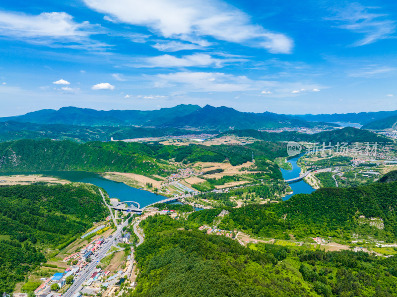 辽宁本溪太子河小市自然风景航拍