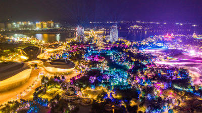 海南海花岛夜景航拍