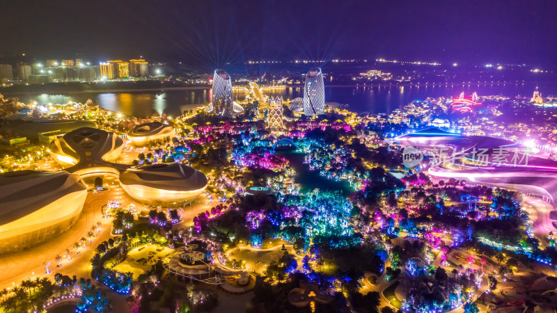 海南海花岛夜景航拍