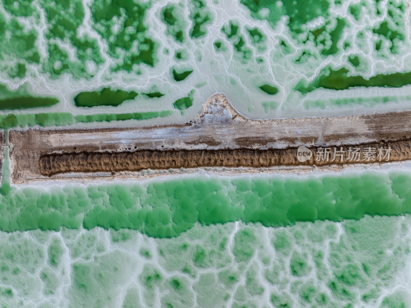 青海海西州茫崖翡翠湖网红盐湖高空航拍