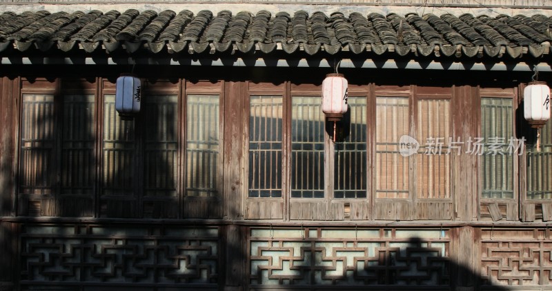 中式传统木楼古风建筑 苏州平江路特色风光