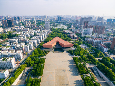 航拍武汉武昌首义纪念馆建筑风光