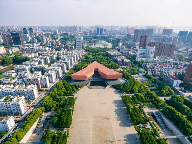 航拍武汉武昌首义纪念馆建筑风光