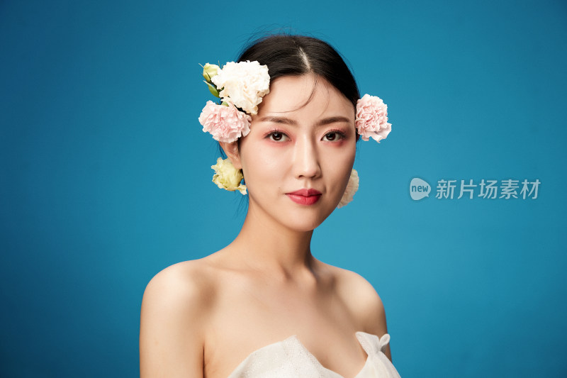 时尚亚洲女性婚纱妆面彩妆