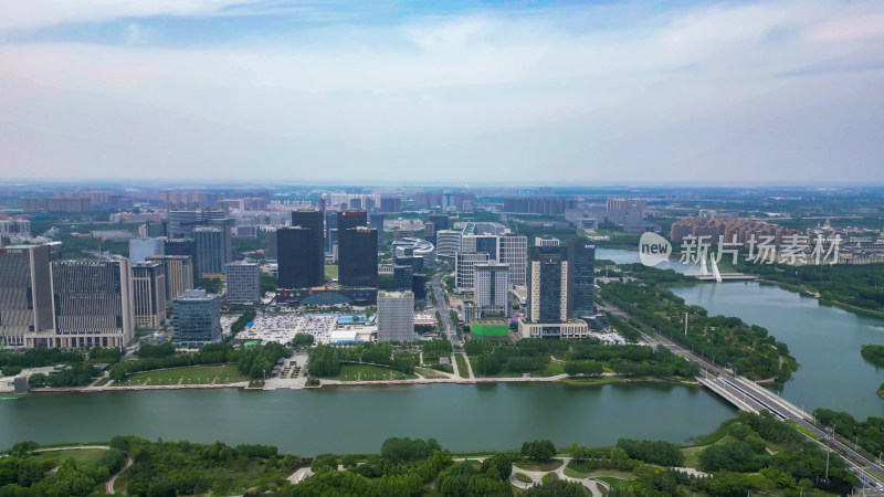 河南郑州龙子湖金融中心航拍图