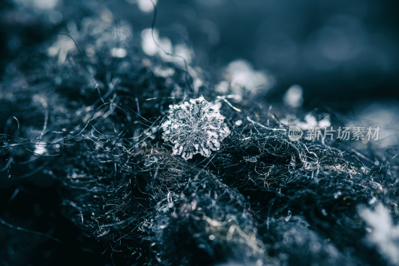 雪花结晶微距特写素材