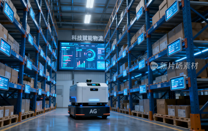 仓库内物流机器人自动运输场景
