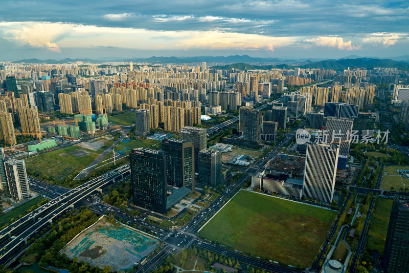 浙江杭州滨江城市风光