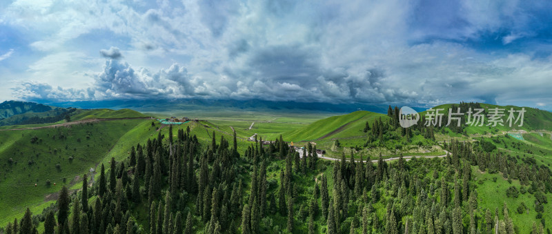 山丘森林全景自然风光