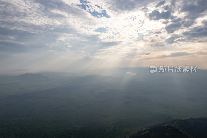 黑龙江黑河市五大连池火山群全景航拍