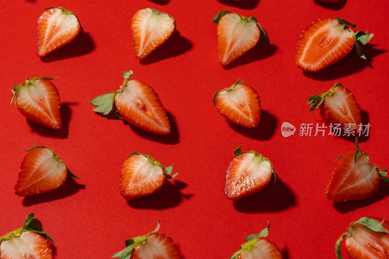 新鲜有机切片草莓