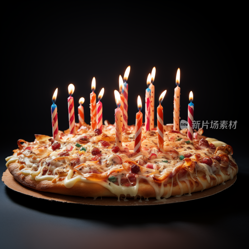 创意生日的披萨蛋糕