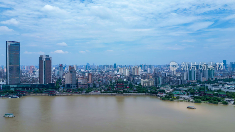 航拍江西南昌城市风光南昌大景