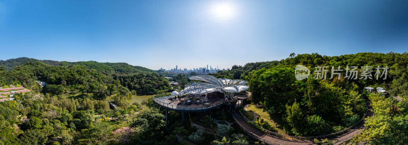 广州云萝植物园实景高空航拍照片