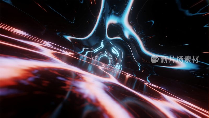 科技感光线隧道抽象空间画面