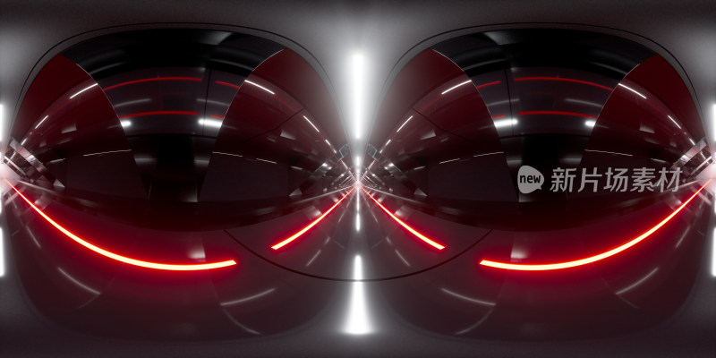发光线条与隧道360度无缝VR全景3D渲染
