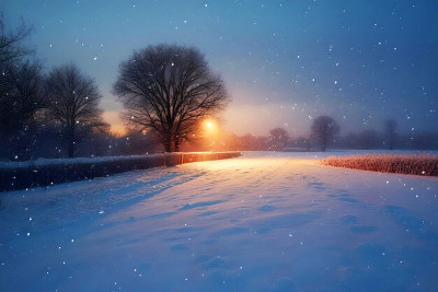 冬天风景大雪背景