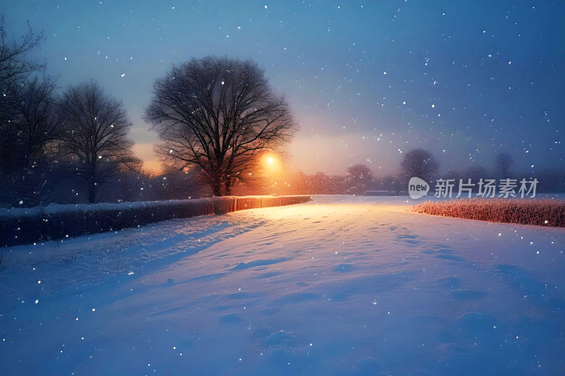 冬天风景大雪背景