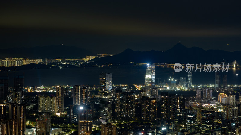 城市夜景鸟瞰全景