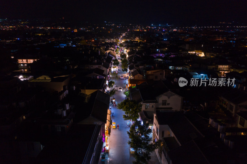 大理航拍古城夜景